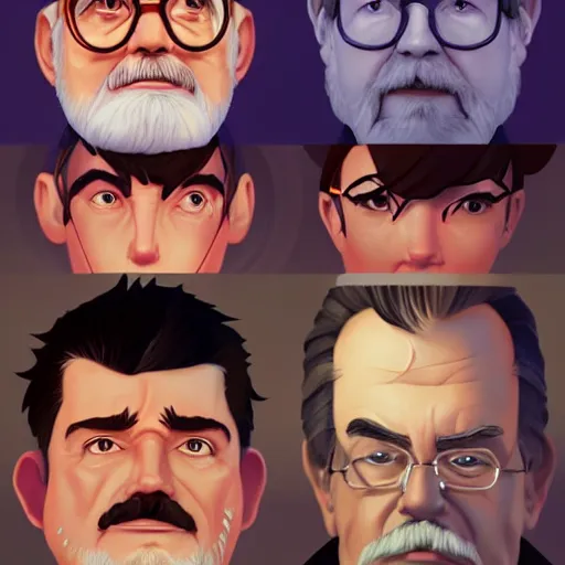 Image similar to face icon stylized minimalist george lucas, loftis, cory behance hd by jesper ejsing, by rhads, makoto shinkai and lois van baarle, ilya kuvshinov, rossdraws global illumination