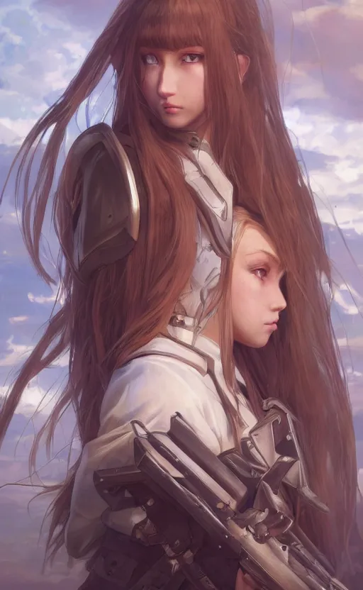 Prompt: soldier girl, anime style, long hair, hair down, symmetrical facial features, from arknights, hyper realistic, 4 k, rule of thirds, extreme detail, detailed drawing, artstation, hd, knight armor, by alphonse mucha, greg rutkowski, sharp focus, backlit