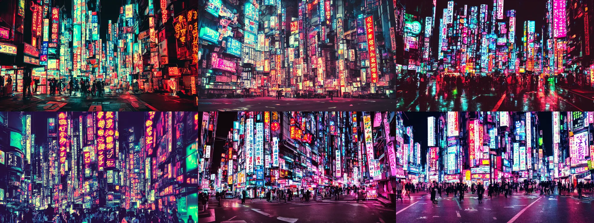 Prompt: cyberpunk megacity Tokyo nights, neon