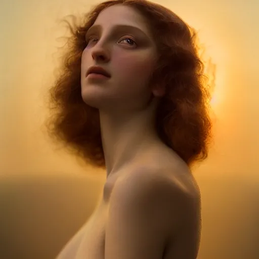 Image similar to photographic portrait of a stunningly beautiful renaissance art nouveau art deco female in soft dreamy light at sunset, contemporary fashion shoot, by edward robert hughes, annie leibovitz and steve mccurry, david lazar, jimmy nelsson, breathtaking, 8 k resolution, extremely detailed, beautiful, establishing shot, artistic, hyperrealistic, beautiful face, octane render