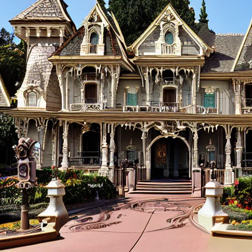 Prompt: disneyland the haunted mansion baroque