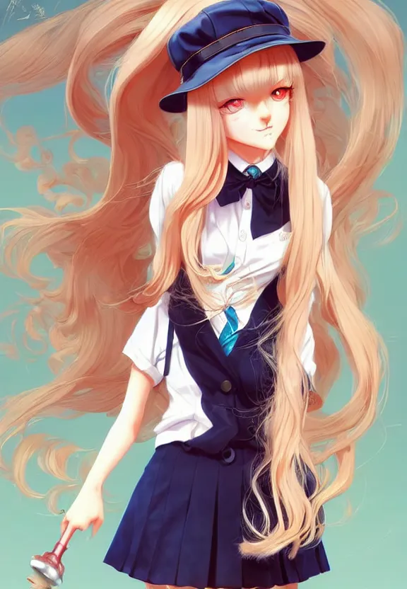 Image similar to cute rich demented prep school girl with long blonde hair happily setting cat aflame short silky hair velvet film occlusion shadow specular reflection rim light unreal engine artstation pinterest art by range murata and ilya kuvshinov intricate highly detailed 8 k illustration