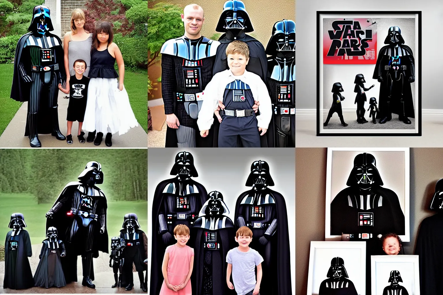 Prompt: Darth Vader family photo