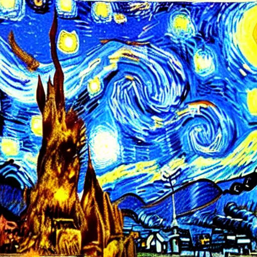 Image similar to nepal in van gogh style