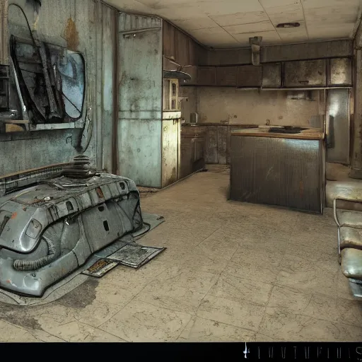 Image similar to fallout 3 concept art render in unreal 5