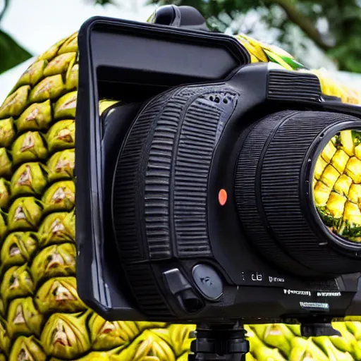 Prompt: DSLR photo of a giant mkultra pineapple