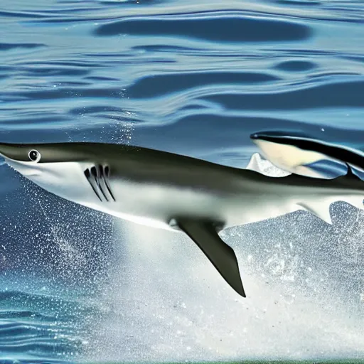 Prompt: mako sharks swimming around a chevrolet mako 2 concept car