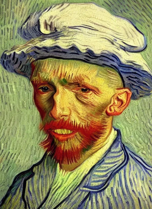 Prompt: portrait of a very old sailor with white hair and hat, asleep, detailed realism face in painting, detailed beautiful portrait, expressionist oil painting masterpiece, 8 k resolution, smooth, sharp focus, pastel color palette, trending on artstation, by van gogh