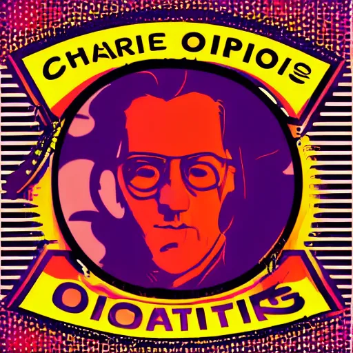 Image similar to charlie and the oscillator logo pop art style