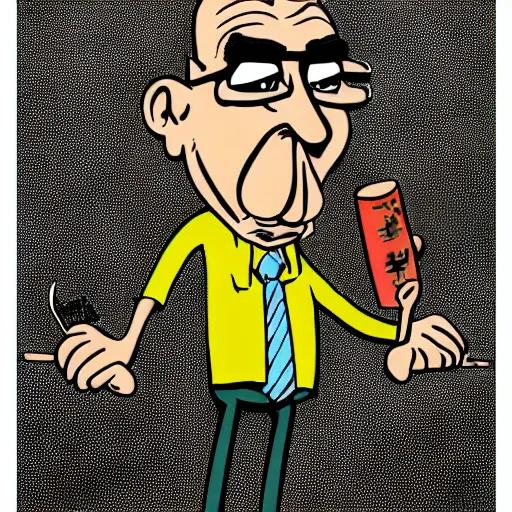 Image similar to a portrait of a ver very sad mortadelo, cartoon