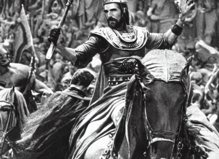 Image similar to film still of Christian Bale as Judah Ben-Hur in Ben Hur 1959