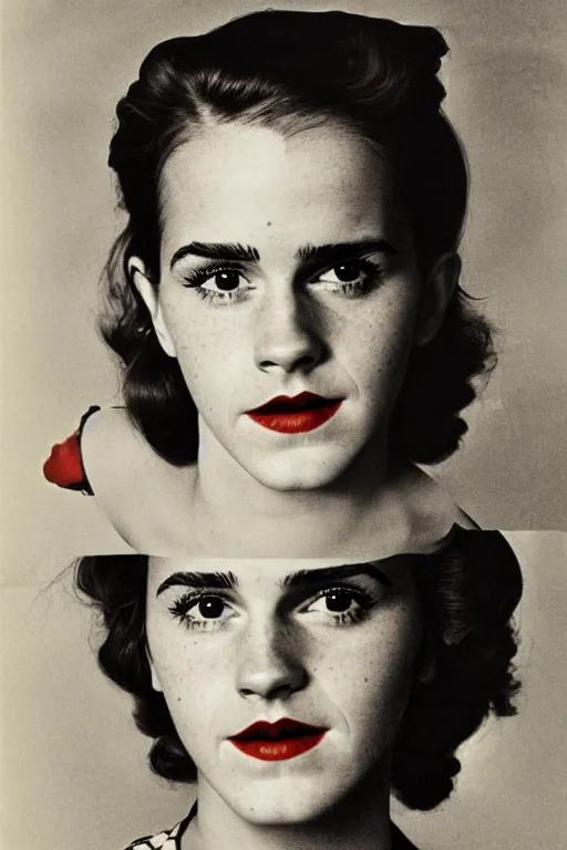 Image similar to photo photorealistic medium shot head and chest portrait photograph Emma Watson picnic 1950s colorful portrait by Norman Rockwell, Cecil Beaton, Lee Miller, Irving Penn, David Bailey, Corinne Day, Patrick Demarchelier, Nick Knight, Herb Ritts, Mario Testino, Tim Walker, Bruce Weber, Edward Steichen, Peter Lindbergh, Albert Watson