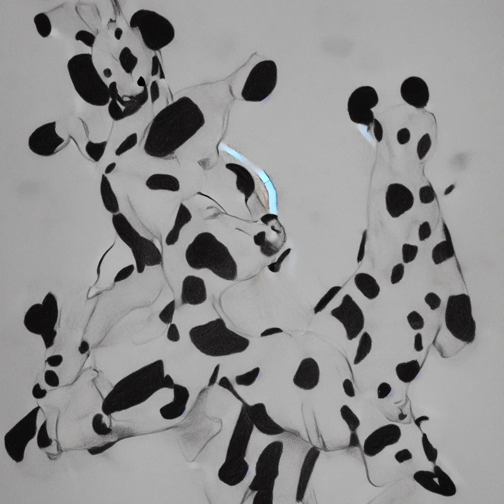 Image similar to drawing from 1 9 2 0's disney animation, white paper, black & white, panda giraffe