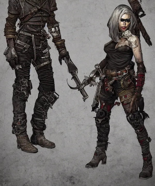 Prompt: full body character portrait of a post - apocalyptic vampire raider in the style of pathfinder / fallout trending on artstation deviantart pinterest photorealistic hd 8 k highlights and shadow detailed high resolution