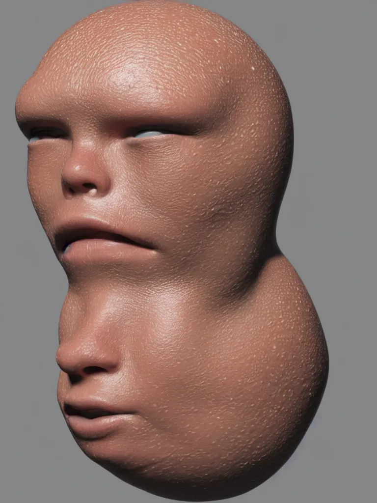 Prompt: simple primitive tube shape, textured with photorealistic human skin, photoreal details, straight smooth vertical, highly realistic bump map, surface painter, renderman
