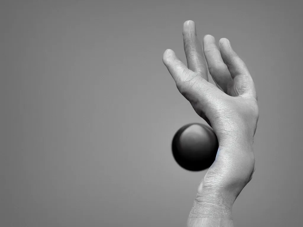 Image similar to a photorealistic hand with a hole through the palm, hdri octane render