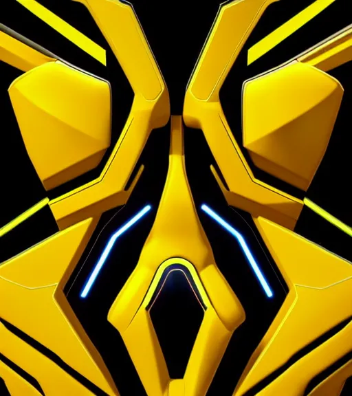 Image similar to symmetry!! yellow power ranger, thunder - bolt - shaped eye!!, hard edges, product render retro - futuristic poster scifi, electric and neon circuits, intricate, elegant, highly detailed, digital painting, artstation, concept art, smooth, sharp focus, illustration, dreamlike, art by artgerm