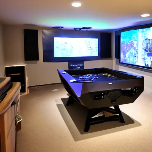 Prompt: gaming room, highly exposed