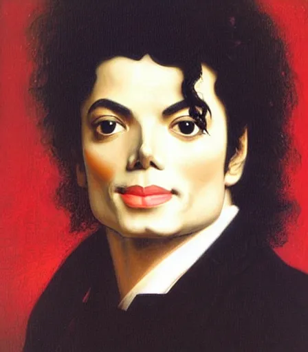 Image similar to portrait of michael jackson by frederic leighton, high quality, high detail