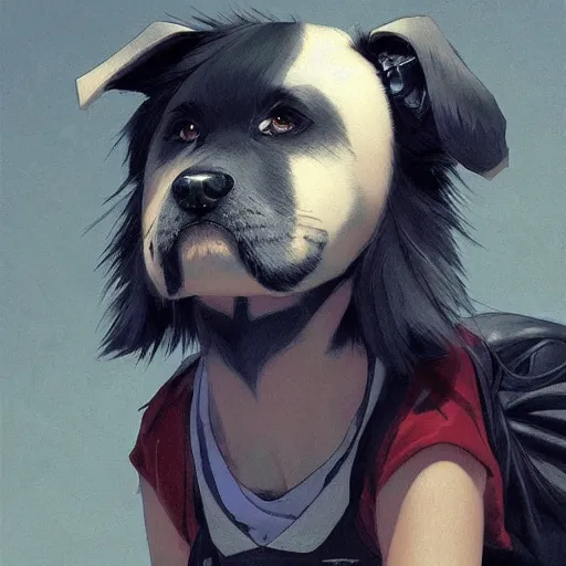 Prompt: anime dog | | very anime, realistic shaded robotic parts, fine details. anime. realistic shaded lighting poster by ilya kuvshinov katsuhiro otomo ghost - in - the - shell, magali villeneuve, artgerm, jeremy lipkin and michael garmash, rob rey and kentaro miura style, trending on art station