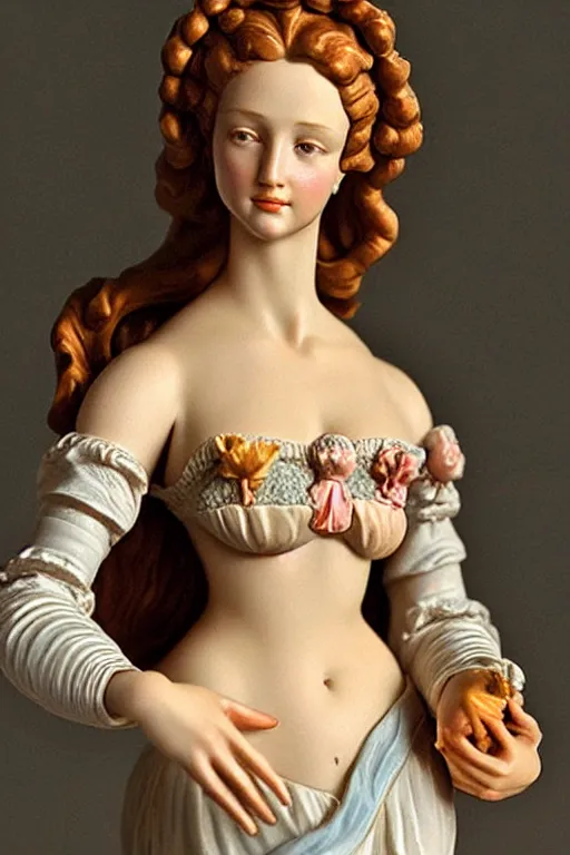 Image similar to beautiful portrait of a woman, the birth of venus collectable toy action figure