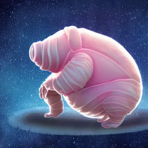 Image similar to realistic tardigrade made of bubbles