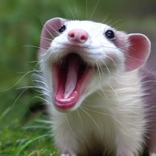 Image similar to ferret side view with open mouth, realistic