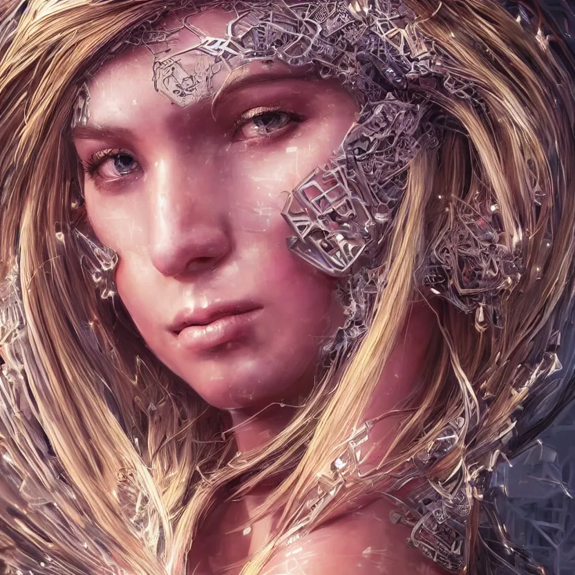 Image similar to a highly detailed photo of very intricate female frontal face portrait, symmetry!!, futurism, rococo cyber neon lighting, detailed futuristic fibonacci jewelry, profile posing, hyper photorealistic, crispy quality, digital photography, trending in pinterest, cinematic, 4 k ultra hd, art by pascal blanche, art by greg rutkowski, art by artgerm,