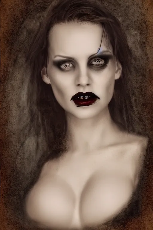 Image similar to a realistic vampire posing for a portrait, cinematic, gothic