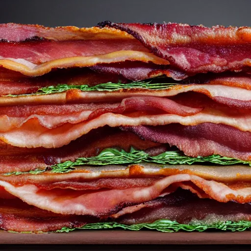 Image similar to the divine revelation of bacon, bacon apotheosis, bacon supreme, grandiose, incredible, magnificient