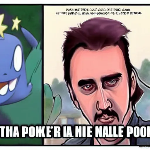 Image similar to nicolas cage as a pokémon