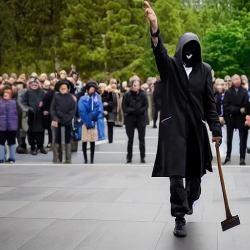 Prompt: photo of zelensky as a grim reaper