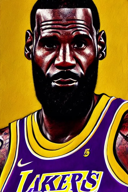 Image similar to full body portrait of the dictator of the los angeles lakers, lebron james 1 8 8 9, in full military garb, oil on canvas by william sidney mount, trending on artstation