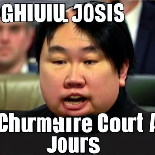 Prompt: Chris Chan gets accused guilty in court by judge Sonic