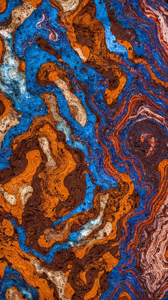 Prompt: vivid color, folded, tessellated planes of rock, alien sedimentary schematic, igneous rock, marbled veins, macro photography, 3D!!! diorama, depth of field with a patina of inlaid circuitry, layers of strata, mineral grains, dramatic lighting, rock texture, sand by James jean, geology, octane render in the style of Luis García Mozos