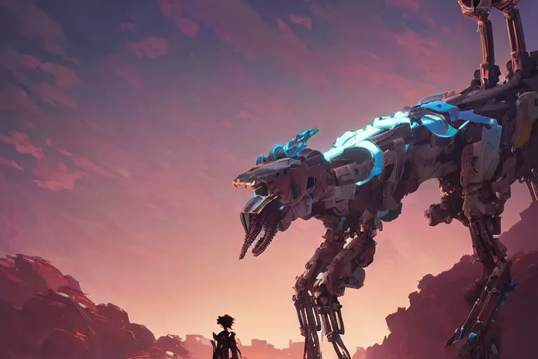 Image similar to longleg machine mecha animal beast robot of horizon forbidden west horizon zero dawn bioluminiscence, behance hd by jesper ejsing, by rhads, makoto shinkai and lois van baarle, ilya kuvshinov, rossdraws global illumination