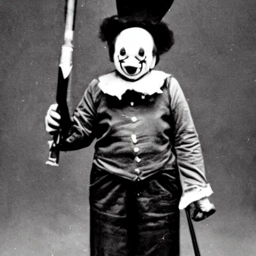 Prompt: rare photo of clown killer 1 8 5 6