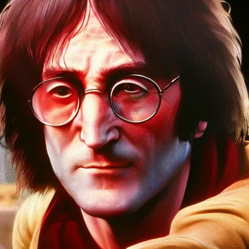 Image similar to john lennon as mickey knox in natural born killers, ultra realistic, concept art, intricate details, highly detailed, photorealistic, octane render, 8 k, unreal engine, art by frank frazetta, simon bisley, brom