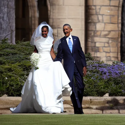 Image similar to joe biden and barack obamas wedding, award winning wedding photography