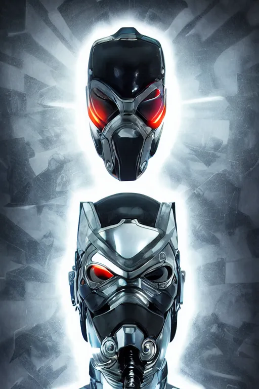 Image similar to cyber cyborg ninja mask helmet metal gear solid artic suit swat commando, global illumination ray tracing hdr fanart arstation by sung choi and eric pfeiffer and gabriel garza and casper konefal, a spectacular view cinematic rays of sunlight comic book illustration, by john kirby