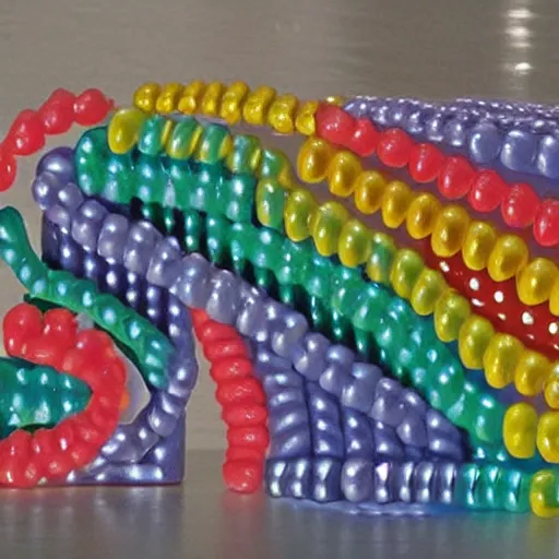 Prompt: nucleic acid double helix made of jelly beans