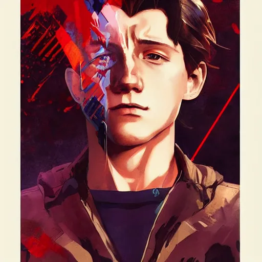 Prompt: tom holland as a manga character, realistic shaded perfect face, fine details. anime. realistic shaded lighting poster by ilya kuvshinov katsuhiro otomo ghost - in - the - shell, magali villeneuve, artgerm, jeremy lipkin and michael garmash and rob rey