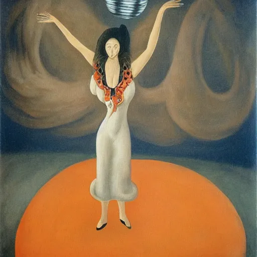Image similar to Miyeon by Leonora Carrington. Dancing With The Stars on ABC TV Show