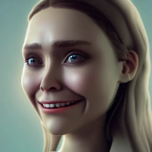 Image similar to anthropomorphic lightbulb has an elizabeth olsen face, trending on zbrush, unreal engine 5, cgsociety contest winner, intricate, detailed, 4 k quality, concept art