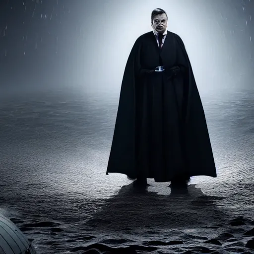 Prompt: mr. bean as darth sidious in star wars, film still, cinematic lighting, detailed
