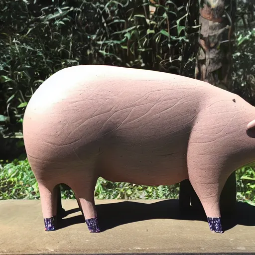 Image similar to sculpture of a pig, work in progress