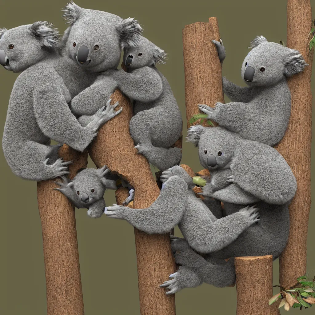 Prompt: a new log hybrided by the blender 3 d and a koala