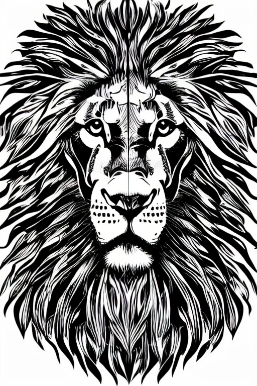 Image similar to Portrait of a lion, anime, sticker, colorful, illustration, highly detailed, simple, smooth and clean vector curves, no jagged lines, vector art, smooth