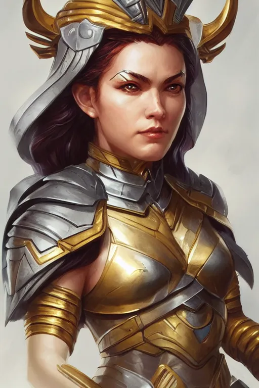 Image similar to amazon valkyrie athena, d & d, fantasy, portrait, highly detailed, headshot, digital painting, trending on artstation, concept art, sharp focus, illustration, art by artgerm and greg rutkowski and magali villeneuve