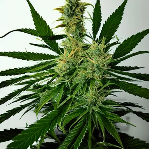 Image similar to a stunning picture of an award winning marijuana plant. It is filled with dense nugs and is very tall, professional photography